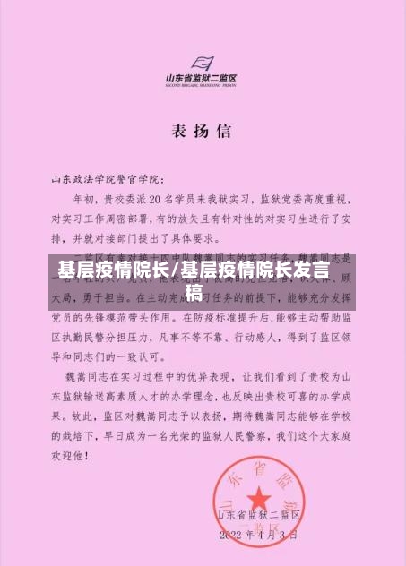 基层疫情院长/基层疫情院长发言稿-第2张图片