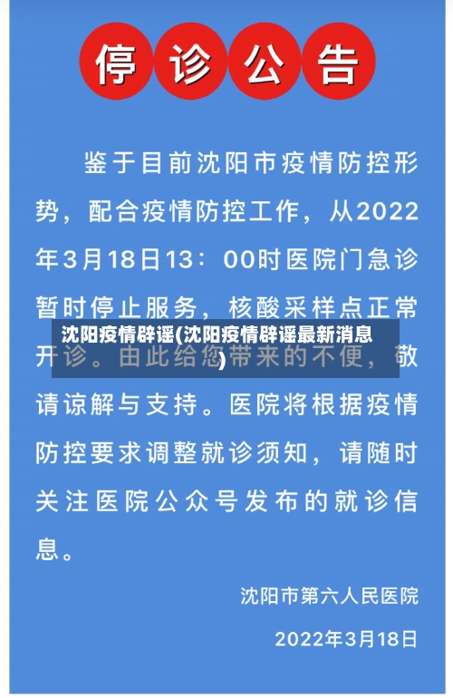 沈阳疫情辟谣(沈阳疫情辟谣最新消息)