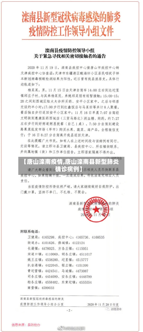 【唐山滦南疫情,唐山滦南县新型肺炎确诊病例】
