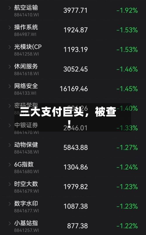 三大支付巨头，被查！